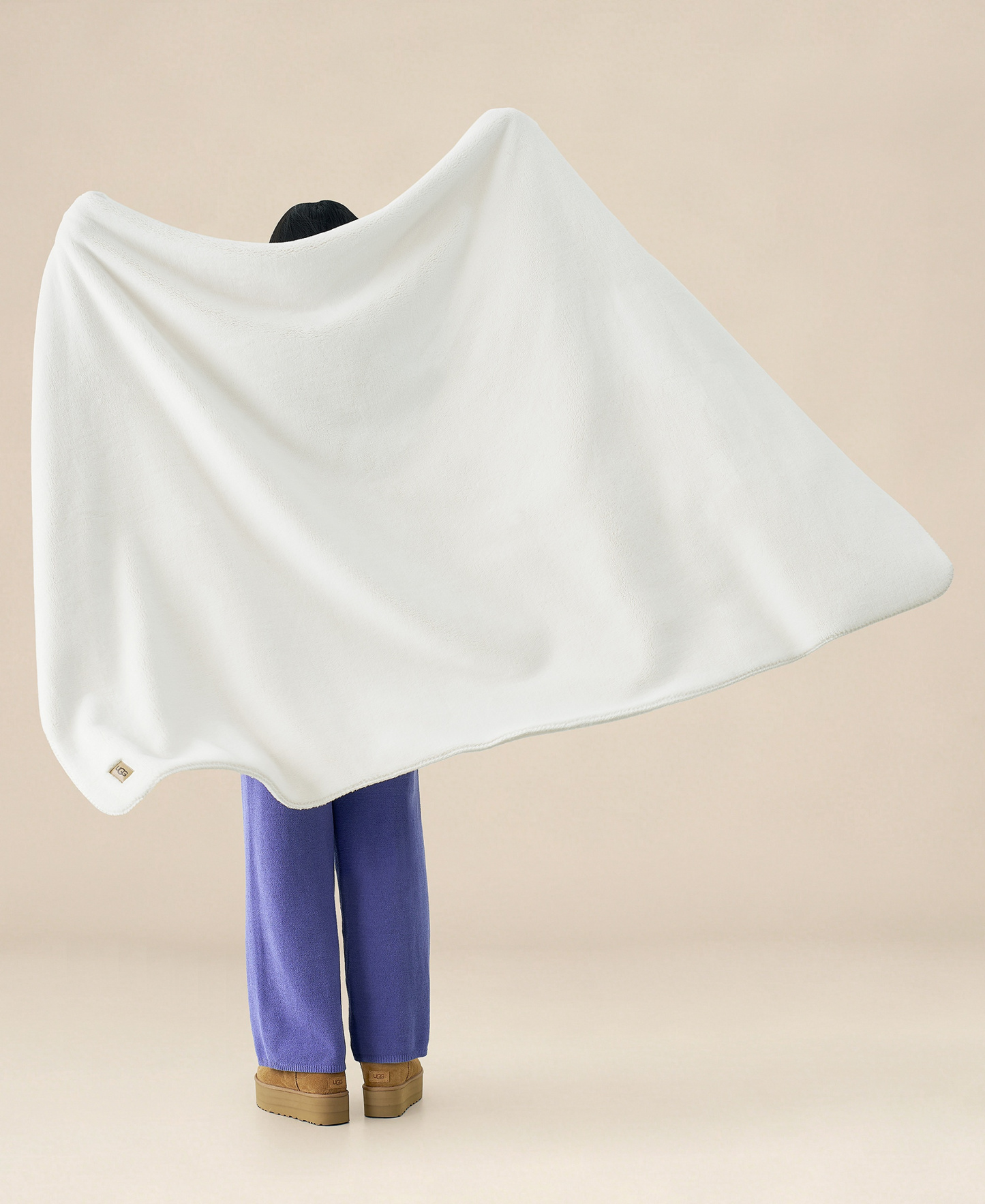 UGG® Saige Plush Throw, 50" x 70" - Snow