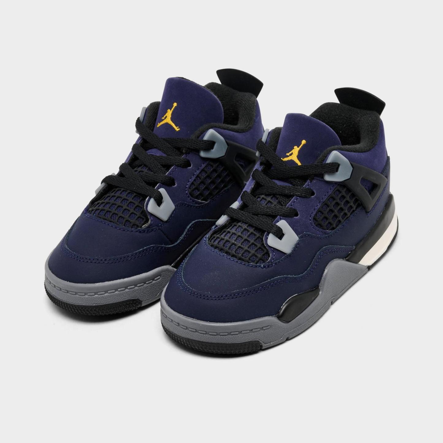 Kids' Toddler Air Jordan Retro 4 Basketball Shoes - Imperial Purple/Multi-Color/Multi-Color - view 2
