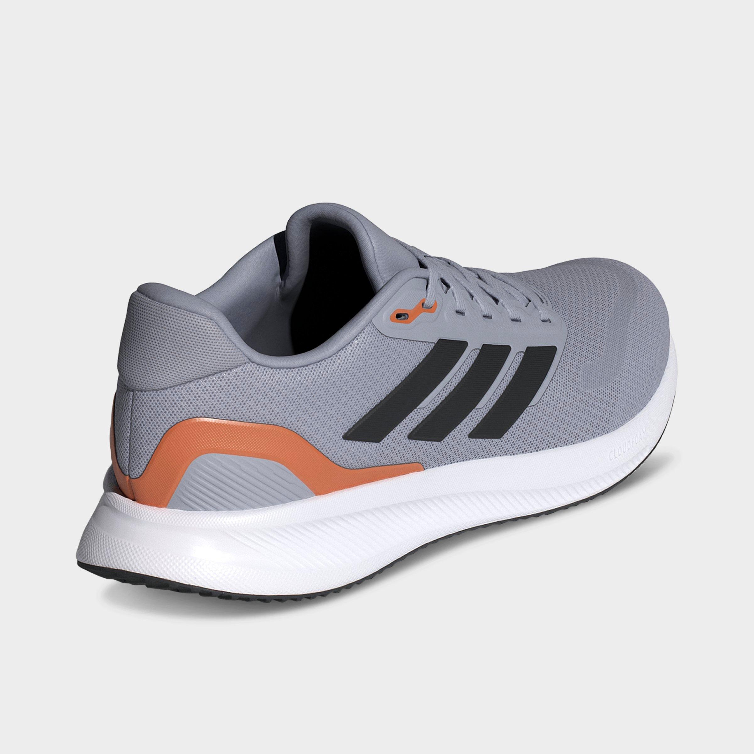 Men's adidas Runfalcon 5 Running Shoes - Halo Silver/Black/Dusky Orange - Back view