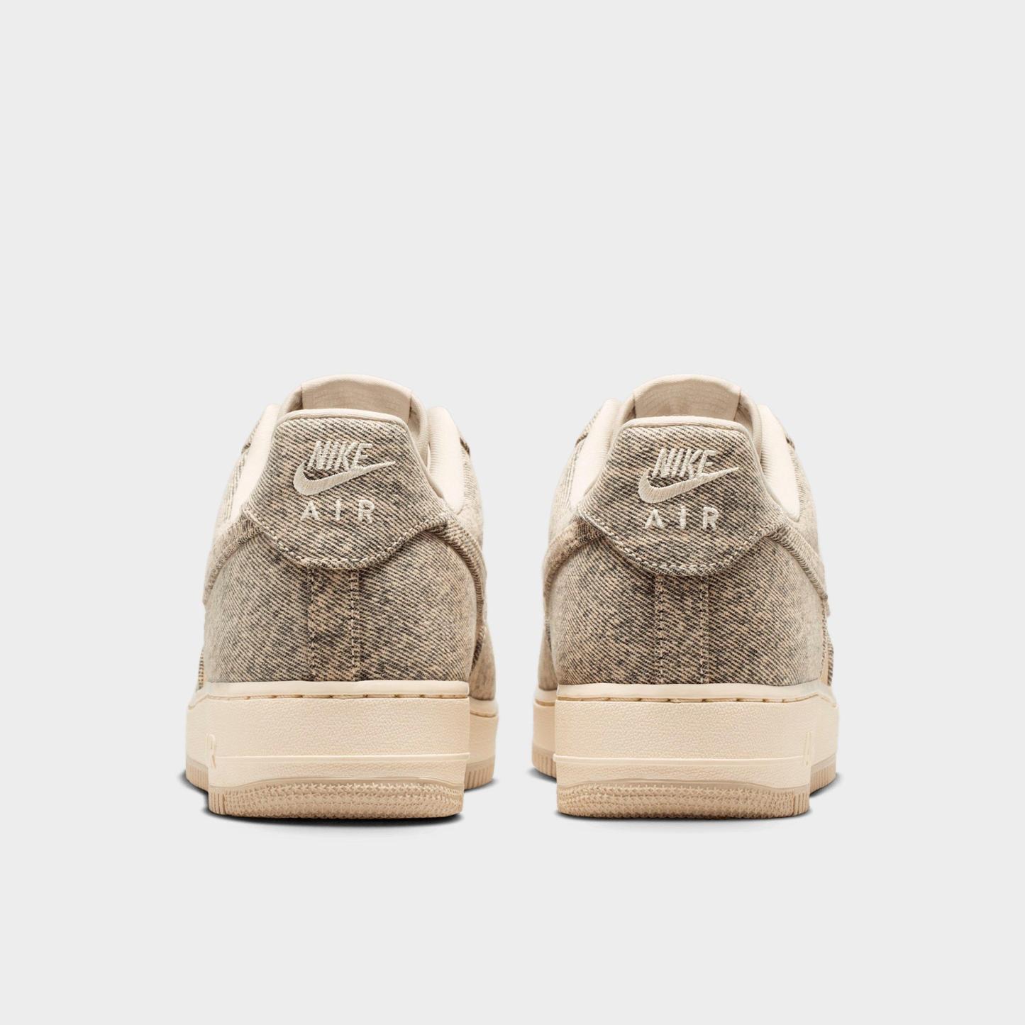 Men's Nithtke Air Force 1 '07 LV8 Casual Shoes - Part 1 - Desert Khaki/Light Khaki/Metallic Silver/Desert Khaki - Back view