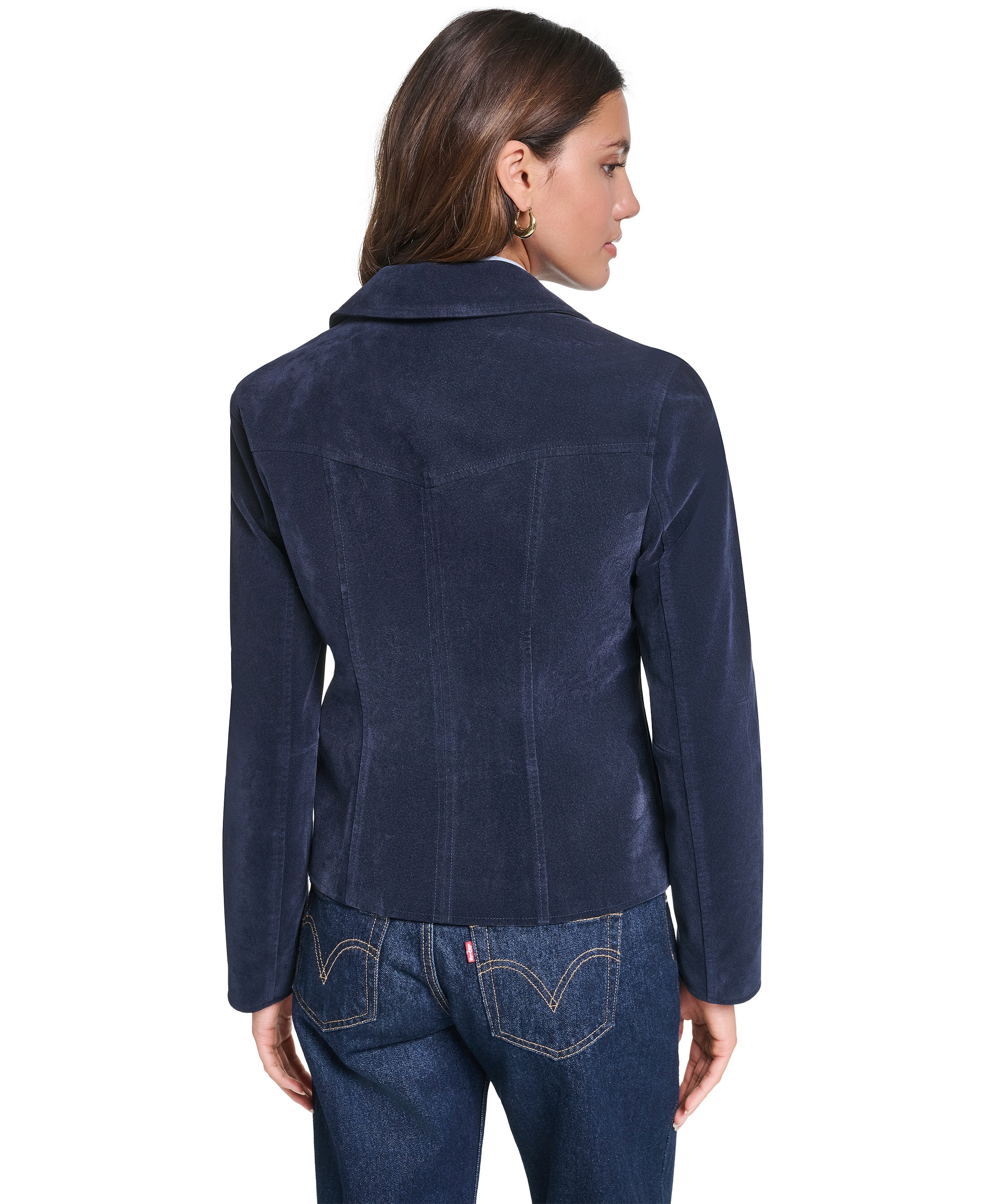 Levi's Women's Fitted Faux Suede Blazer - Navy
