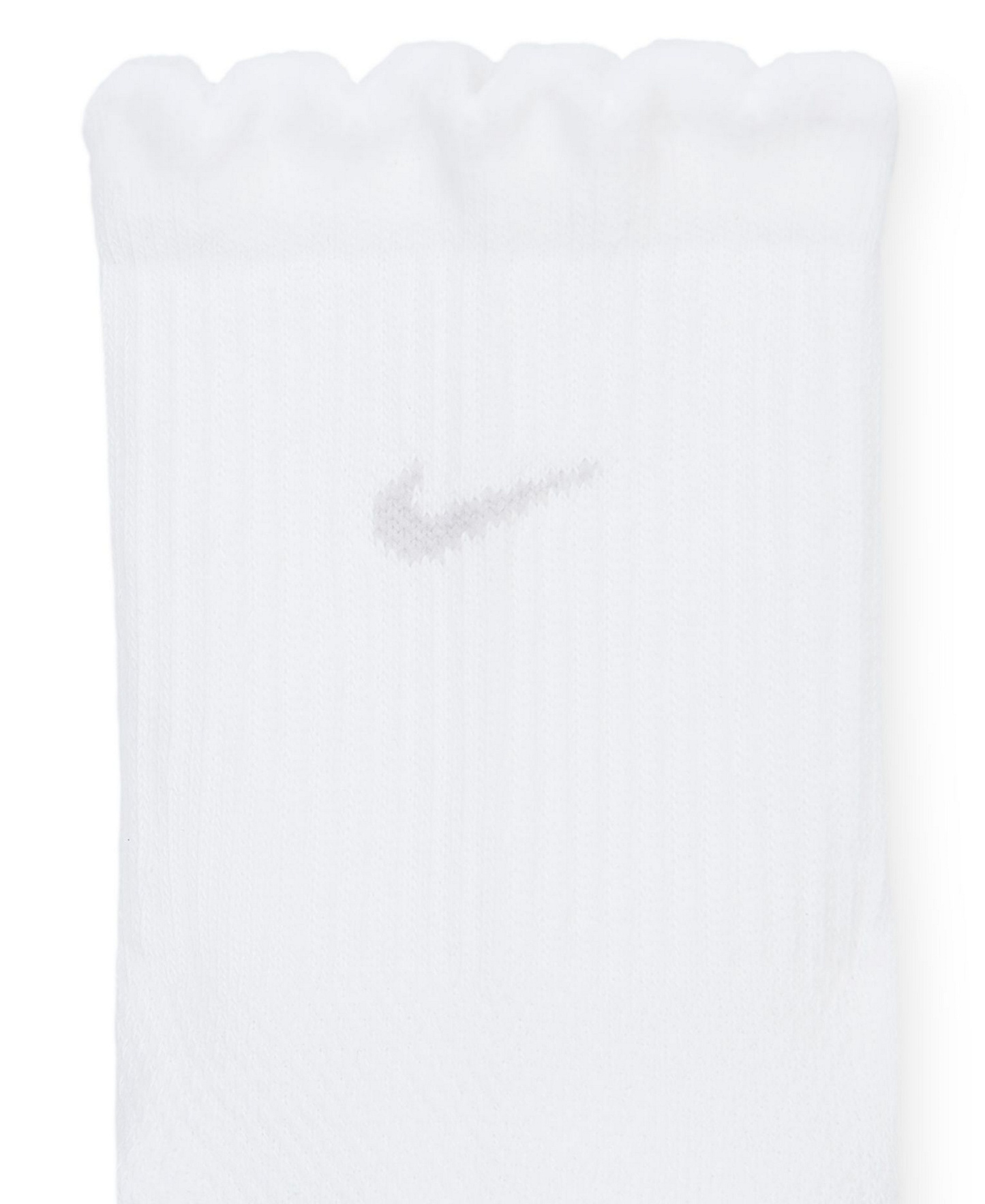 Nike Women's Scalloped Everyday Elevated Crew Socks, 2-Pack - White