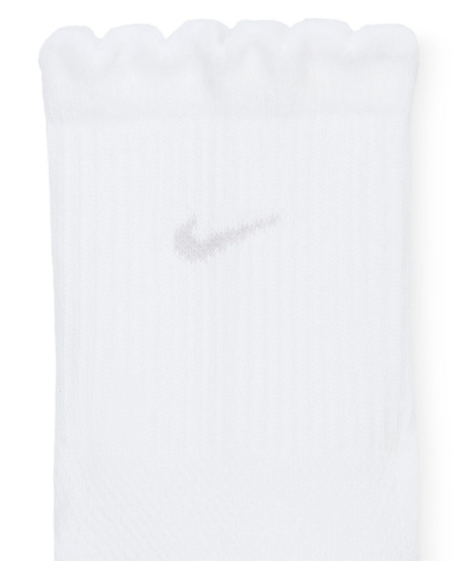 Nike Women's Scalloped Everyday Elevated Crew Socks, 2-Pack - White