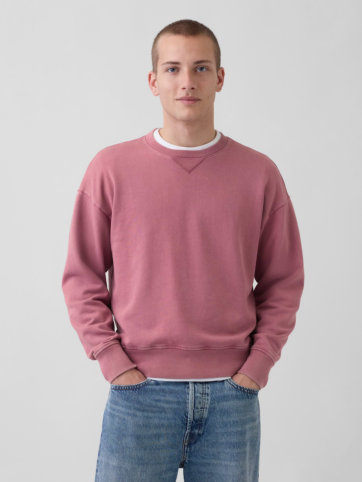 Adult Heavyweight French Terry Oversized Sweatshirt - painted rose