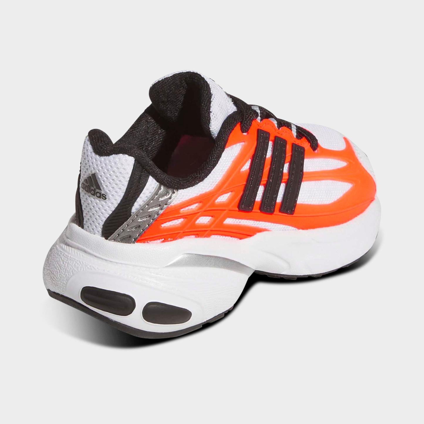 Kids' Toddler adidas Adistar XLG 2.0 Stretch Lace Casual Shoes - White/Black/Solar Orange - Back view