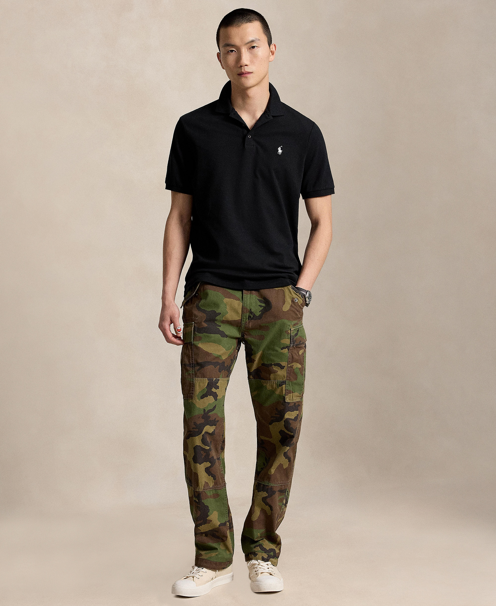 Polo Ralph Lauren Men's Classic-Fit Stretch Mesh Polo Shirt - Polo Black/Smoke