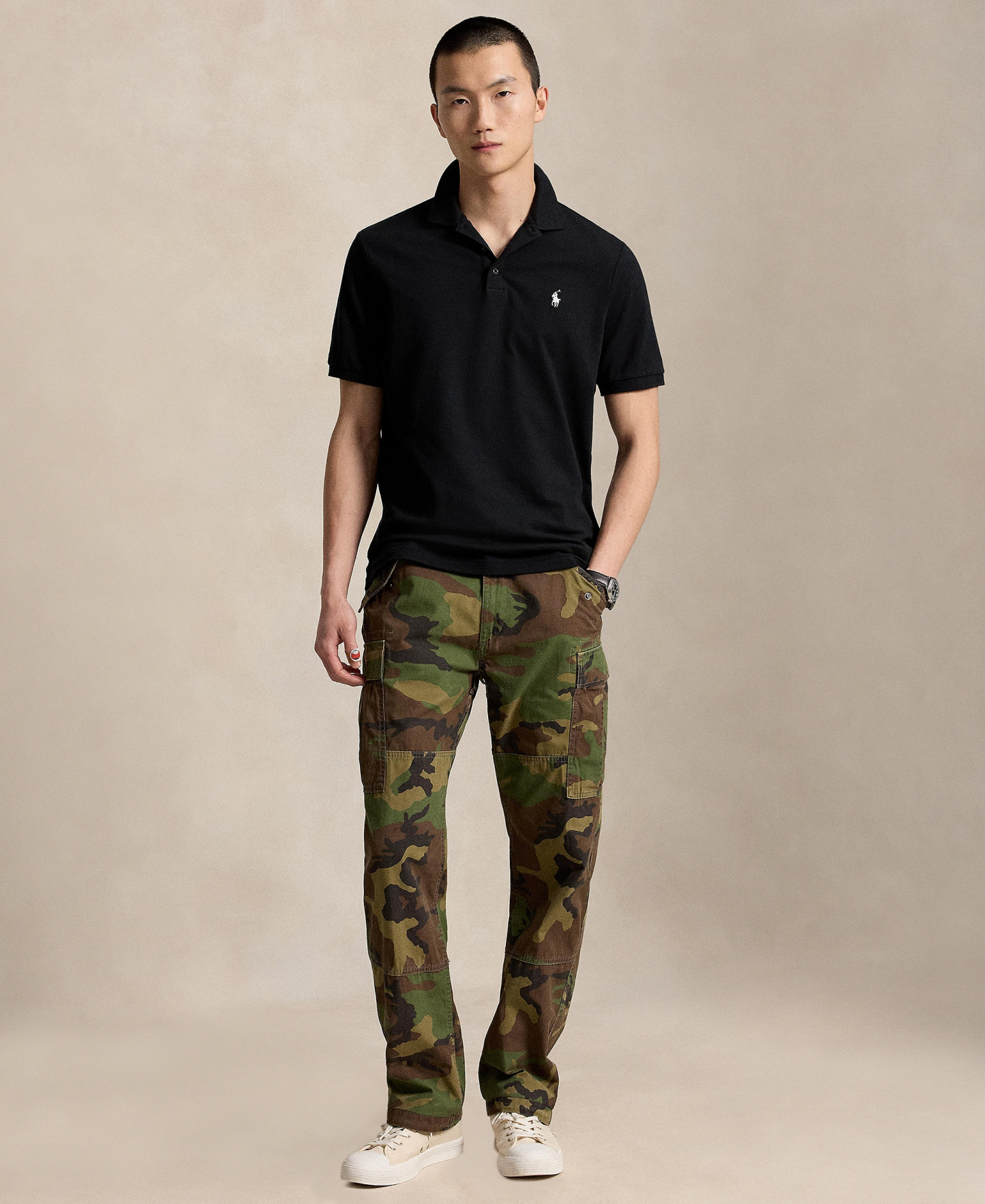 Polo Ralph Lauren Men's Classic-Fit Stretch Mesh Polo Shirt - Polo Black/Smoke