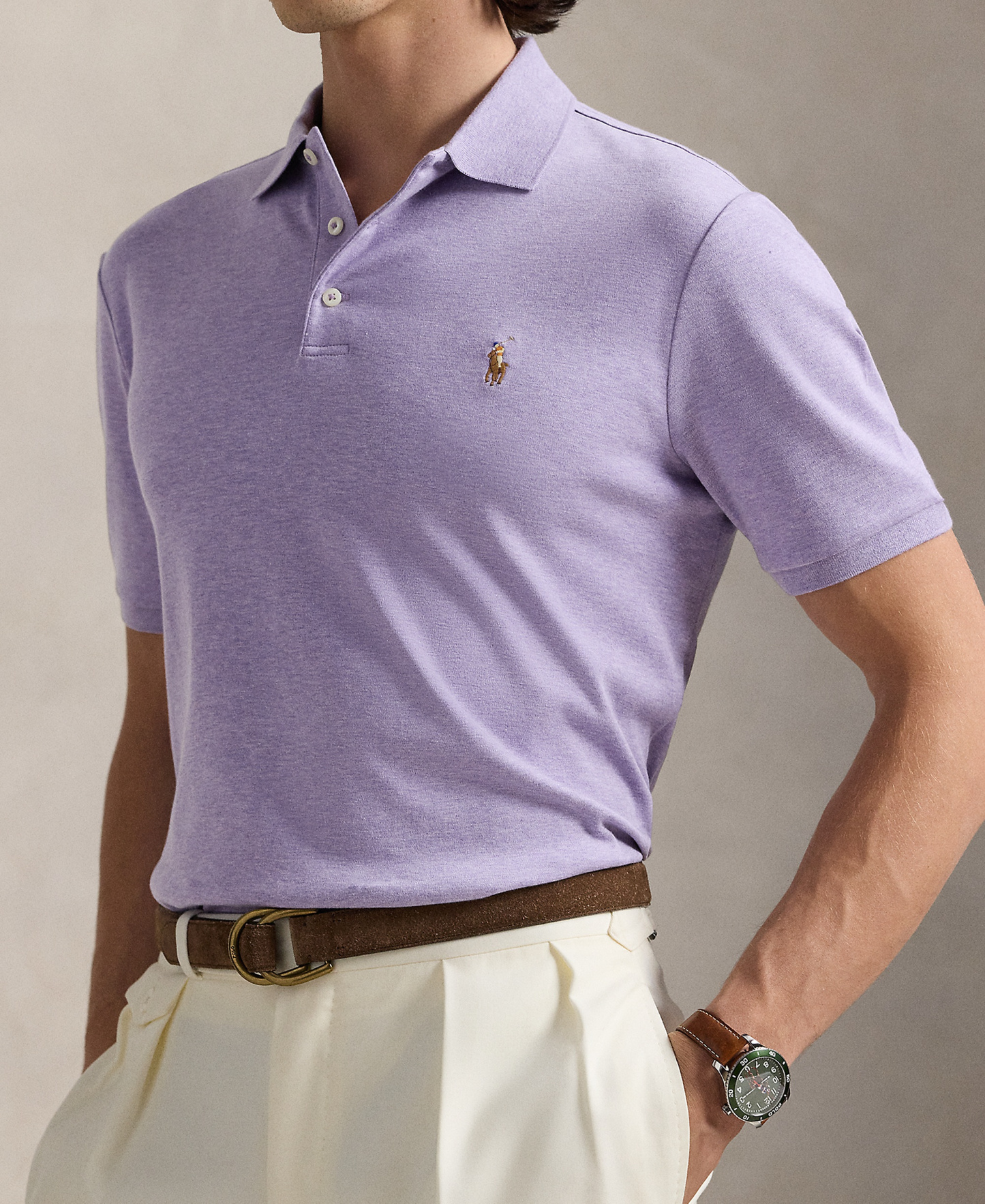 Polo Ralph Lauren Men's Custom Slim Fit Soft Cotton Polo Shirt - Amethyst Heather