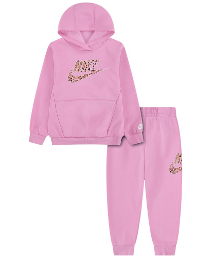 Nike Girls' 4-6X Pullover Hoodie and Joggers, 2-Piece Set - Pink Rise