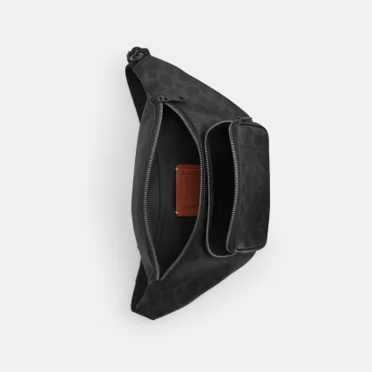 Travis Belt Bag 35 In Signature Canvas - Matte Black/Black Signature - view 3