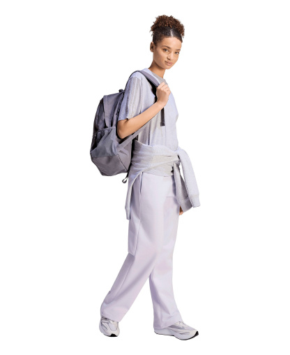 adidas Women's Essentials Small Logo Feel Cozy Open Hem Pants - Frozen Purple/White
