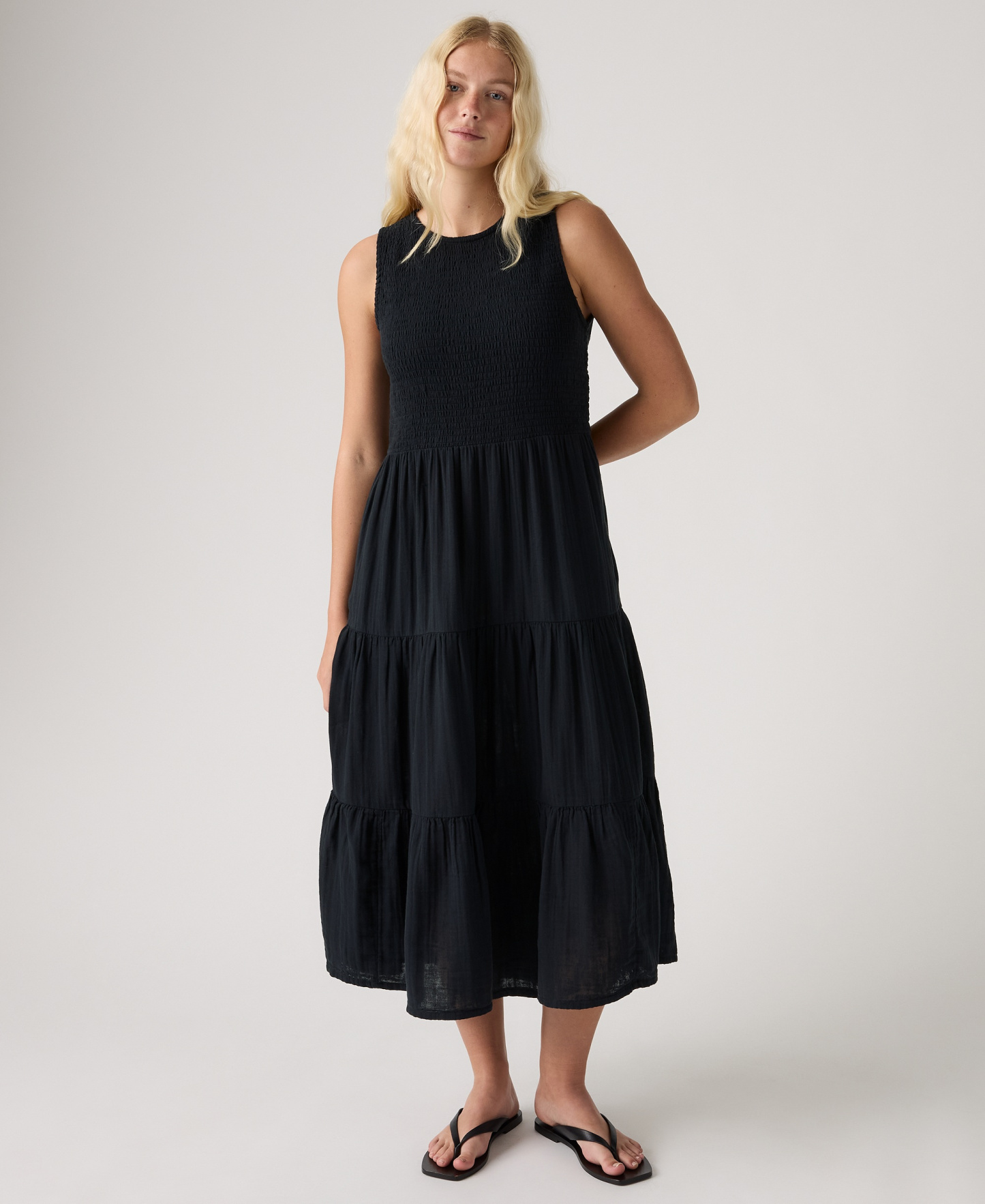 Levi's Women's Cely Smocked Tiered Dress - Anthracite Night