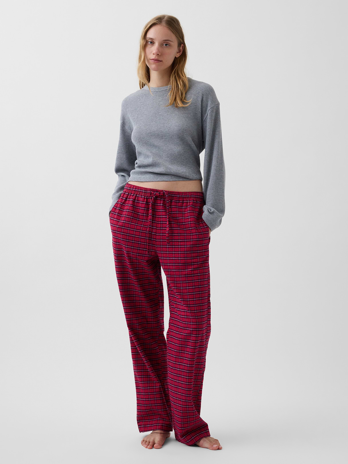 Adult Softest Flannel PJ Pants - Red tartan