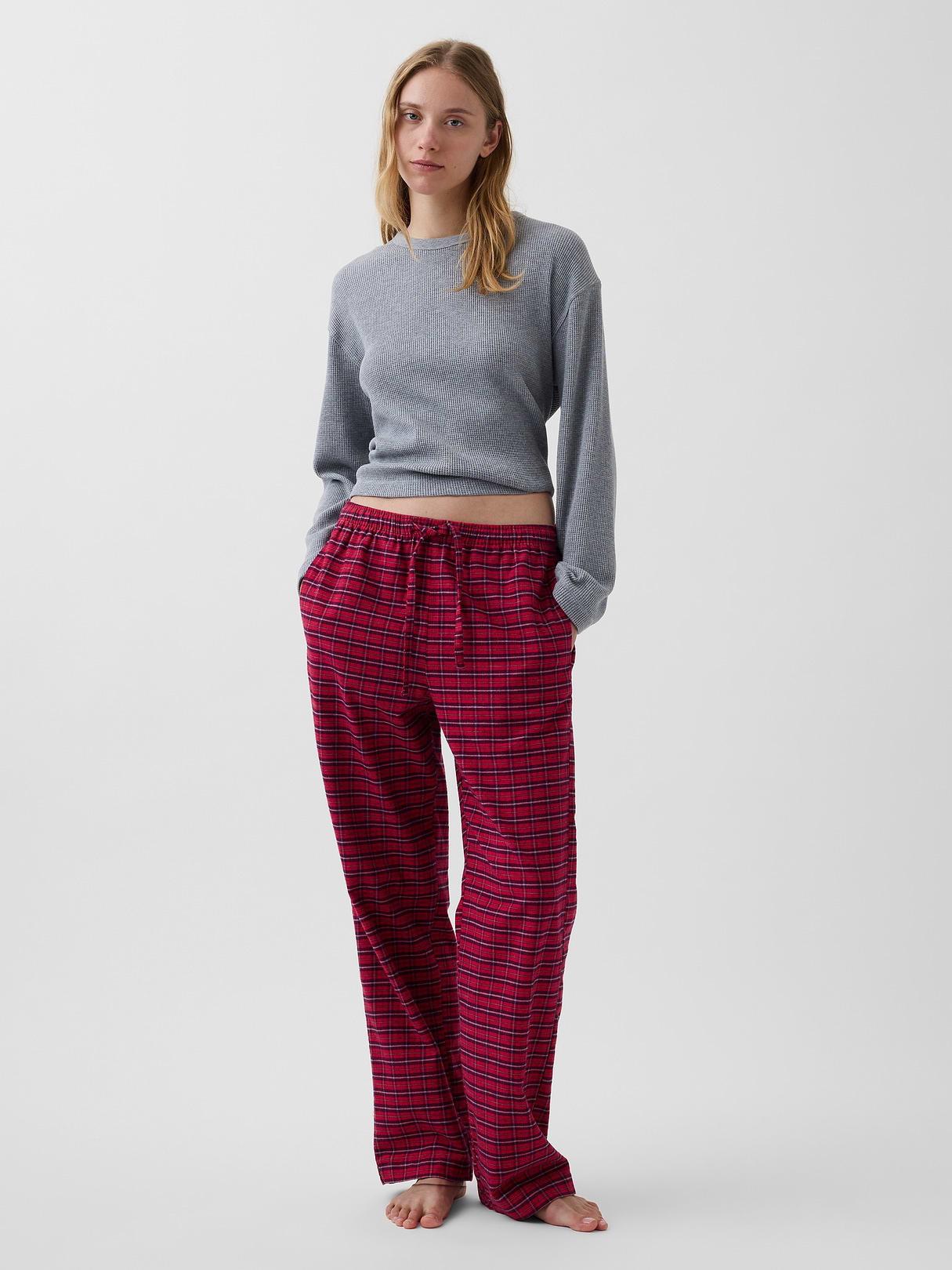 Adult Softest Flannel PJ Pants - Red tartan