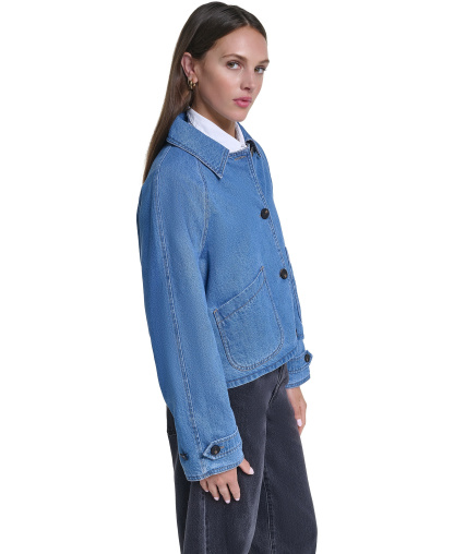 Levi's Women's Reversible Trench Jacket - Medium Wash Denim