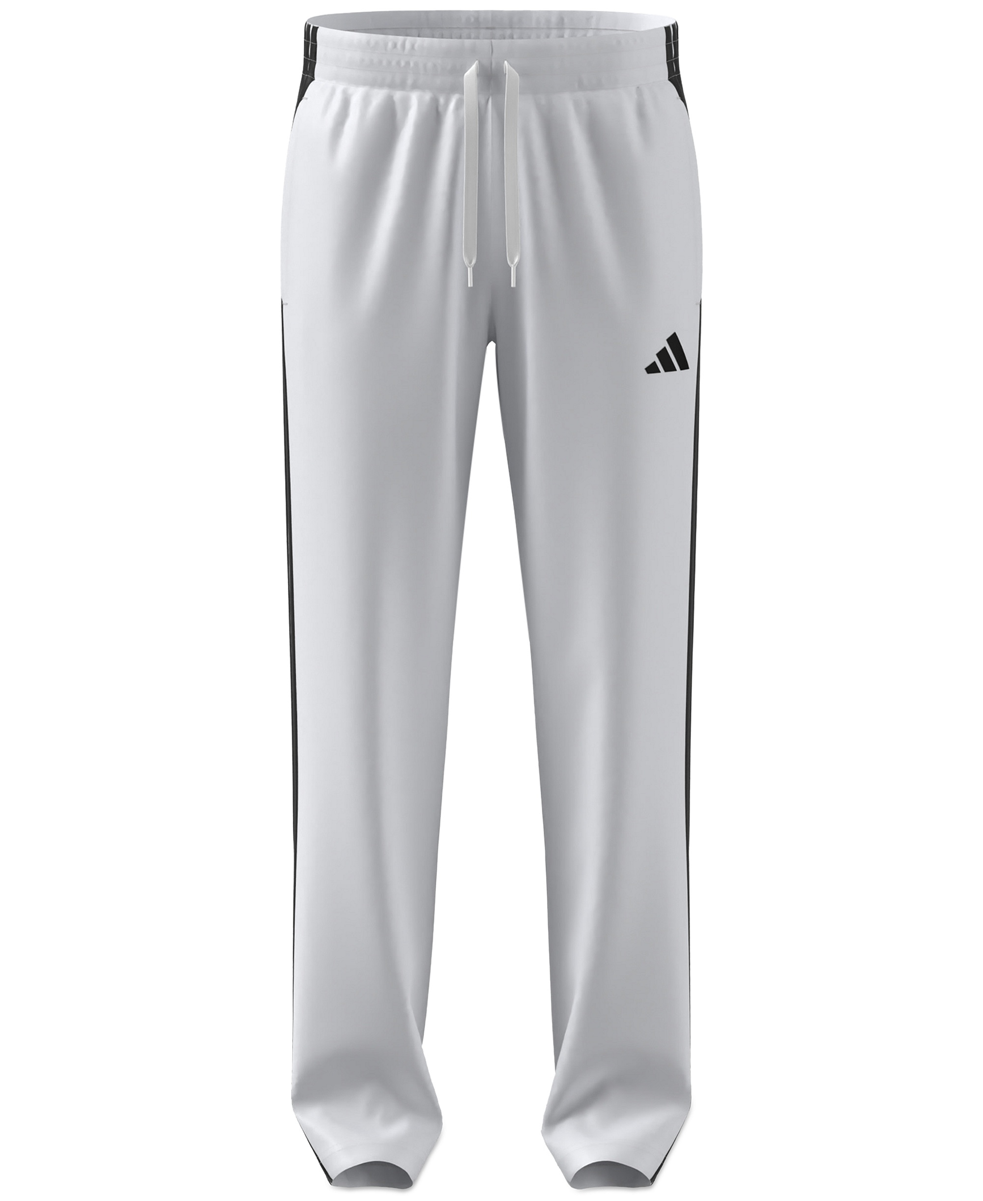 adidas Men's 3-Stripes Regular Open Hem Track Pants - White/Black