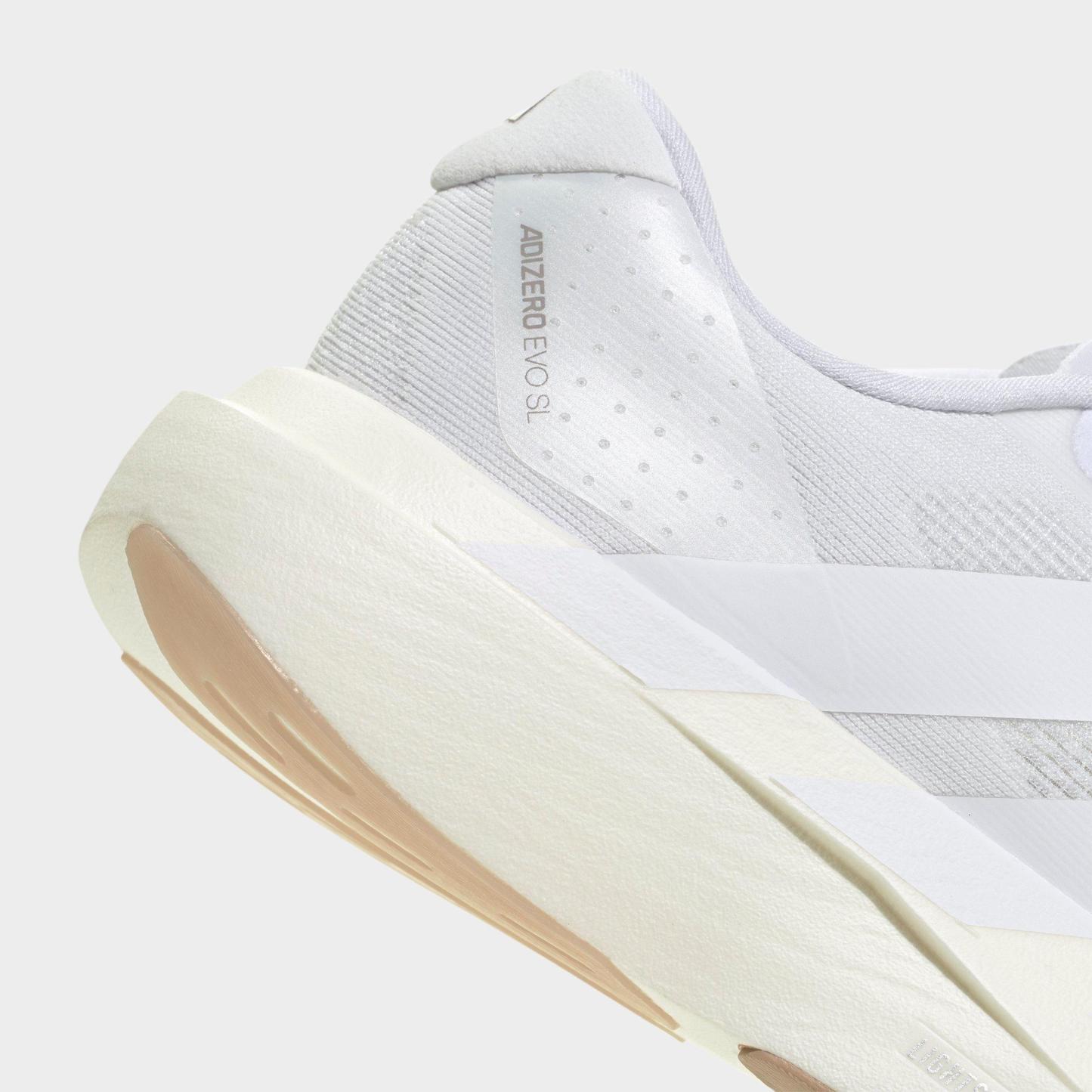 Women's adidas Adizero EVO SL Running Shoes - Part 1 - Cloud White/Cloud White/Warm Sandstone - Detail shot