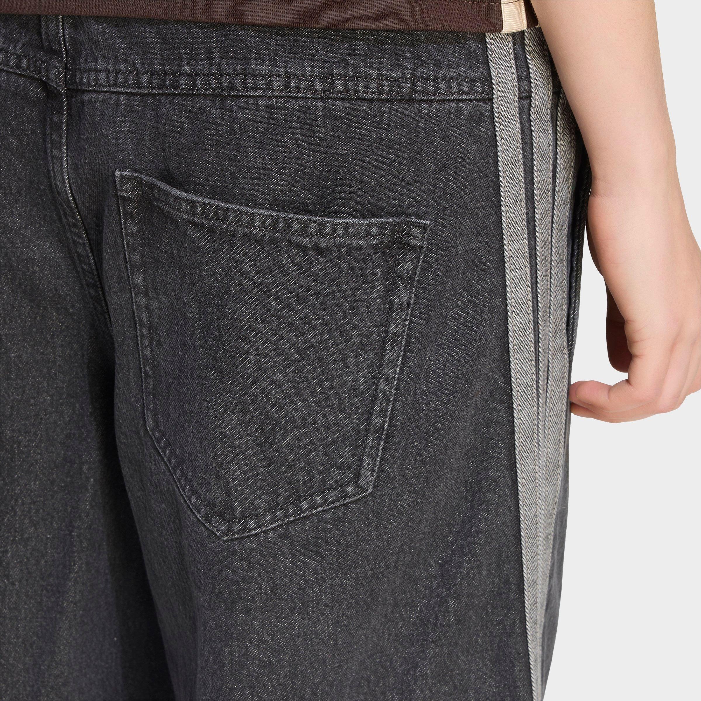 Women's adidas Originals Stadium Washed Loose Denim Pants - Black
