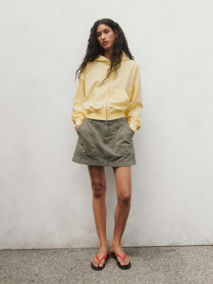 High Rise Mini Utility Skort - Black moss green