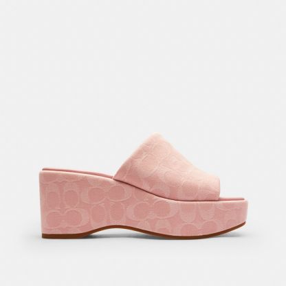 Phoebe Platform Sandal In Signature Denim - Ballerina. - view 4