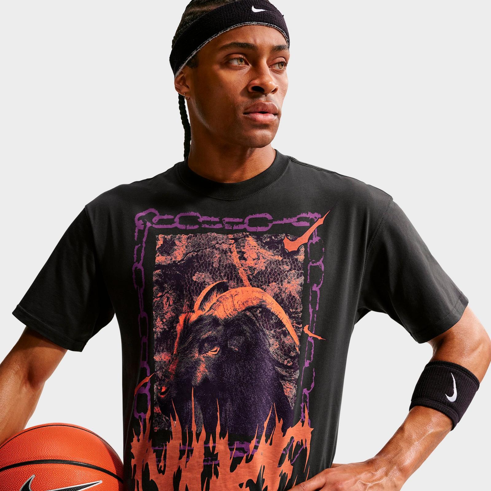 Men's Nike Basketball Goat Graphic T-Shirt - Off Noir