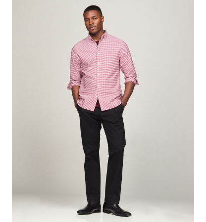 Tommy Hilfiger Men's Heritage Oxford Long-Sleeve Gingham Shirt - Rouge/White