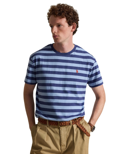 Polo Ralph Lauren Men's Classic-Fit Stripe T-Shirt - Chambray Blue/Light Navy