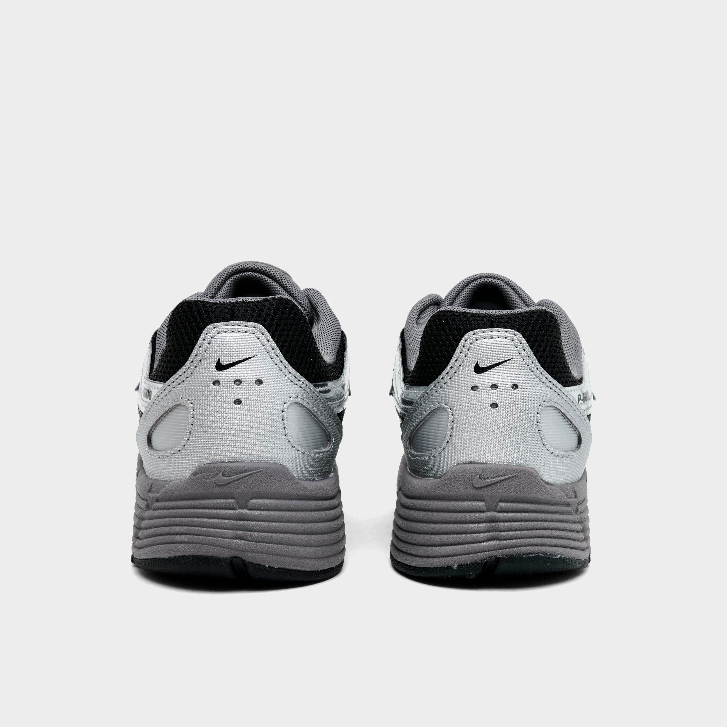 Big Kids' Nithtke P-6000 Casual Shoes - Black/Metallic Silver/Pencil Point - Back view