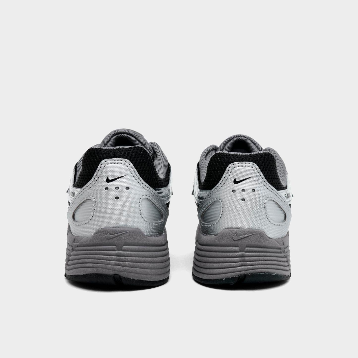 Big Kids' Nithtke P-6000 Casual Shoes - Black/Metallic Silver/Pencil Point - Back view