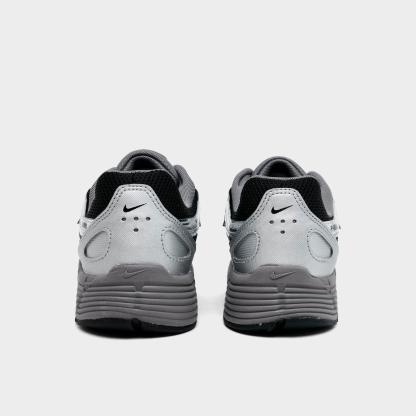 Big Kids' Nithtke P-6000 Casual Shoes - Black/Metallic Silver/Pencil Point - Back view