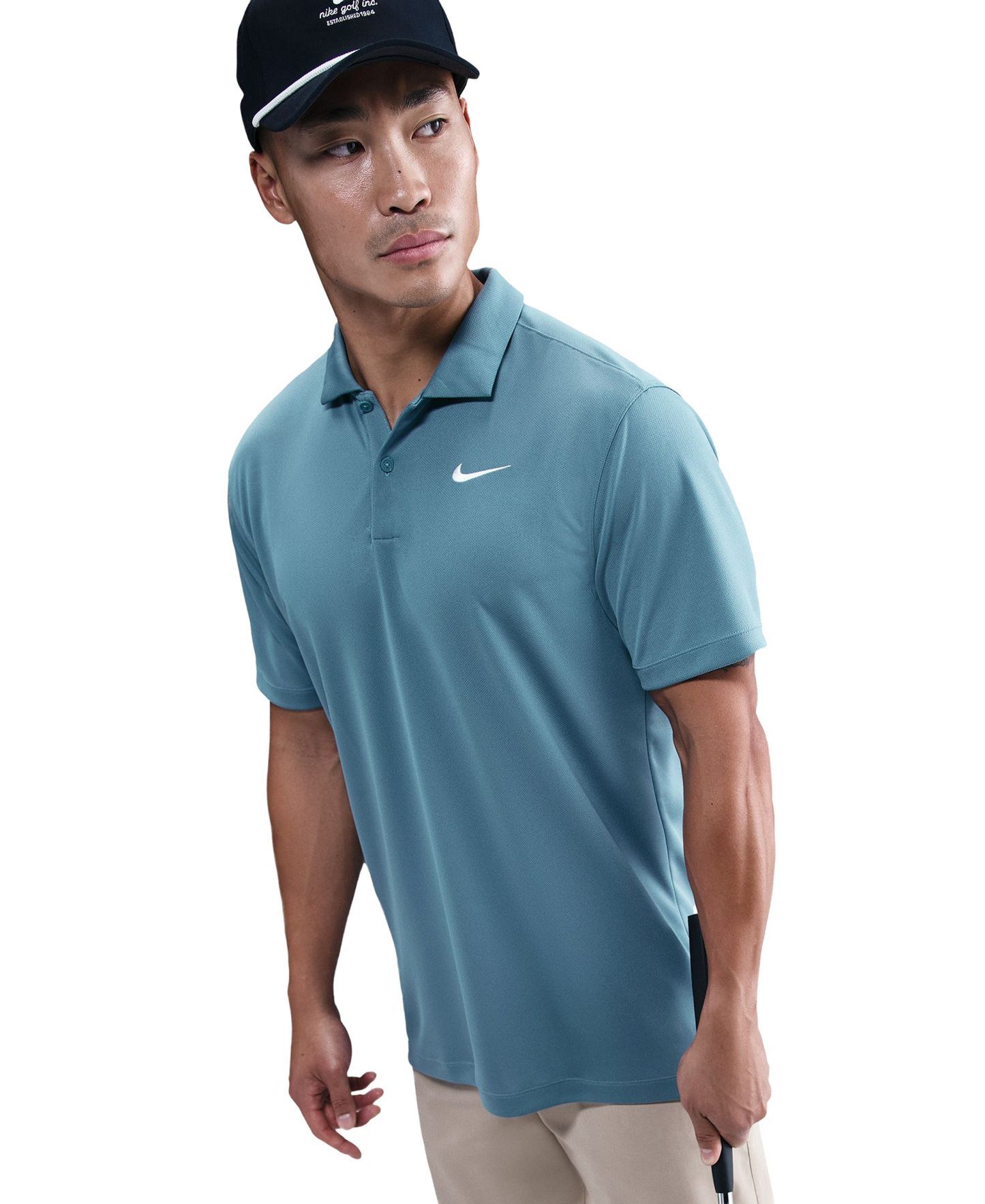 Nike Men's Relaxed-Fit Core Dri-FIT Short-Sleeve Golf Polo Shirt - Smokey Blue/white