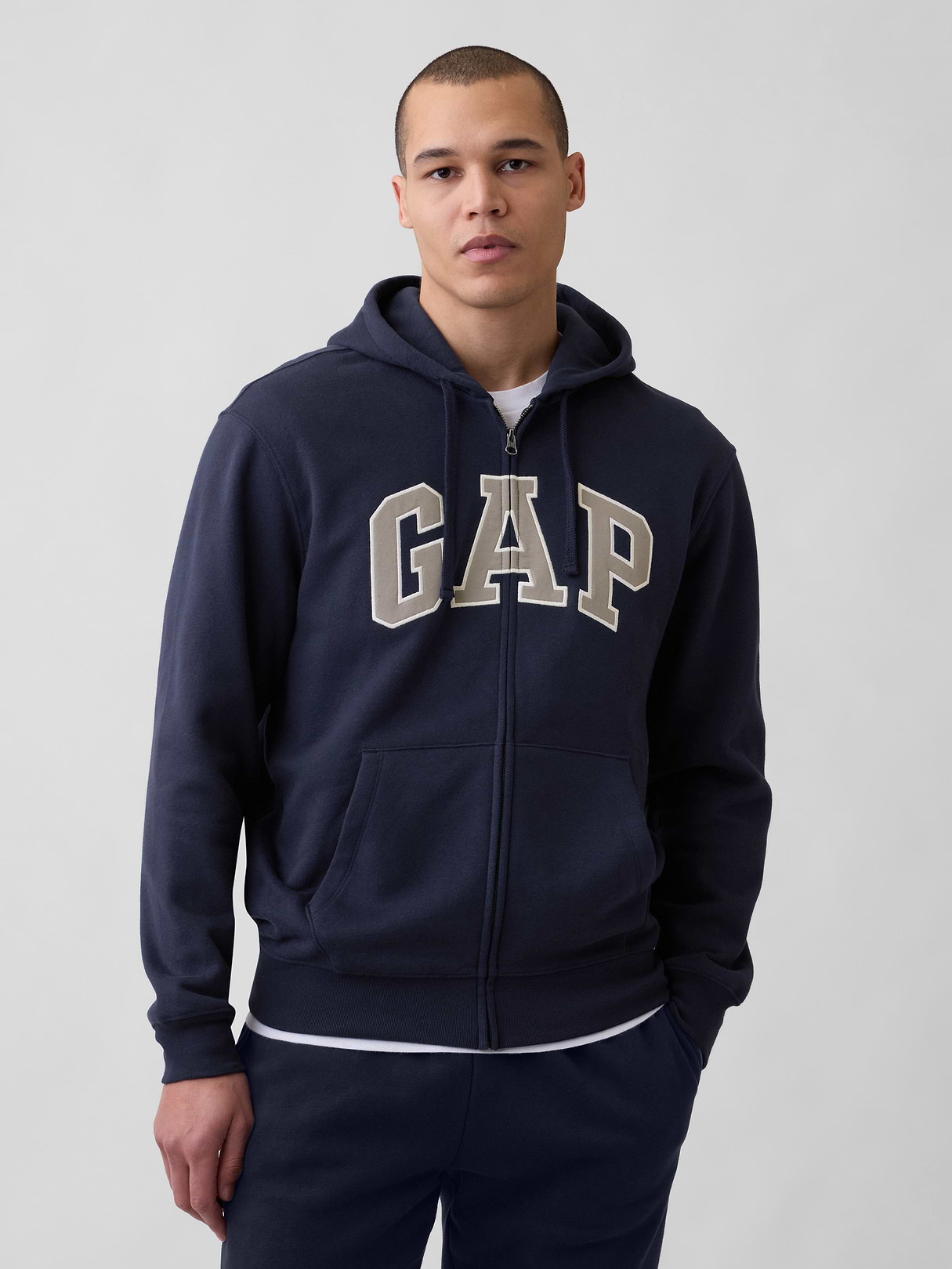 Adult VintageSoft Arch Logo Zip Hoodie - Tapestry navy blue