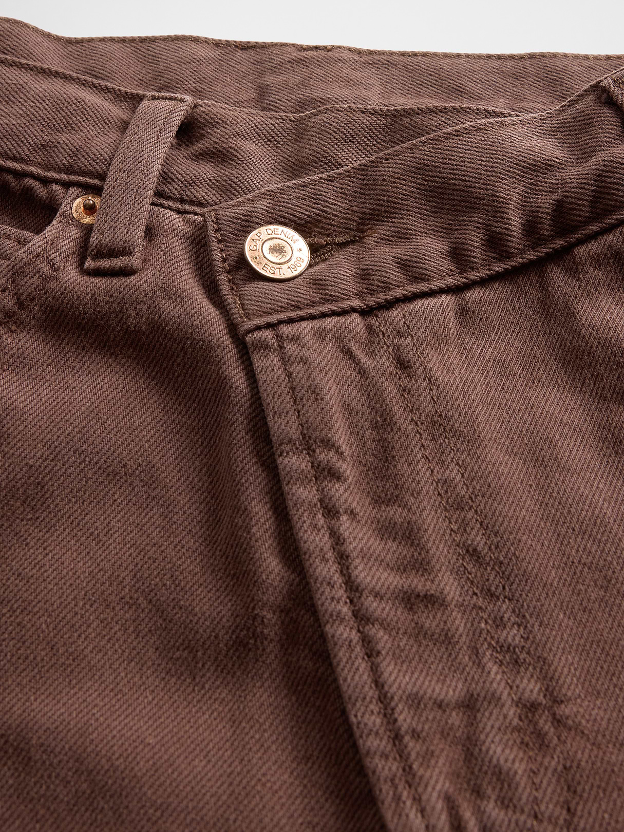 High Rise Barrel Cargo Jeans - Dark brown