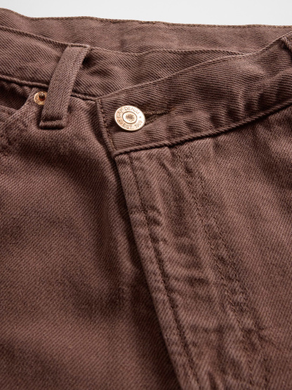High Rise Barrel Cargo Jeans - Dark brown