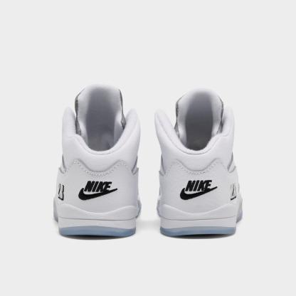 Kids' Toddler Air Jordan Retro 5 Basketball Shoes - White/Metallic Silver/Black - view 4