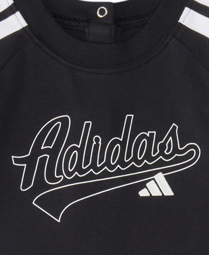 adidas Baby Boys' Classic Raglan Long-Sleeve Coverall - Black