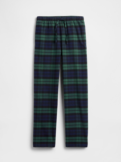 Adult Softest Flannel PJ Pants - Black watch plaid print