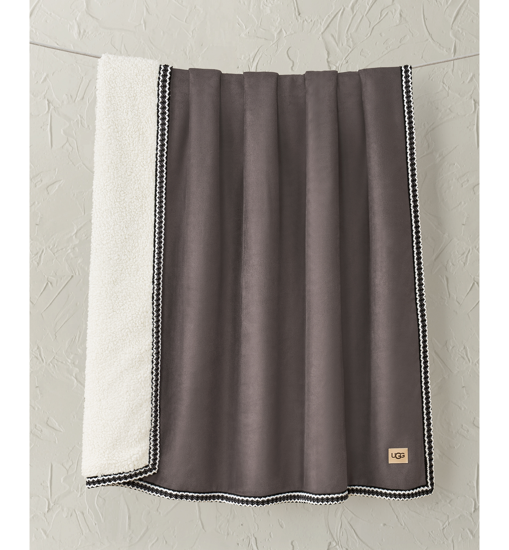 UGG® Kirkwood UGG Braid Throw, 50" x 70" - Grayish Brown