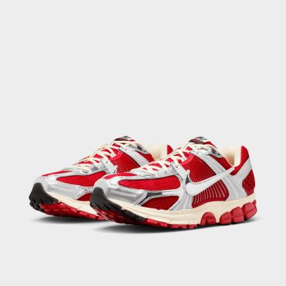 Men's Nithtke Zoom Vomero 5 Casual Shoes - Part 1 - Gym Red/Metallic Silver/Coconut Milk/Chrome - Both shoes facing left