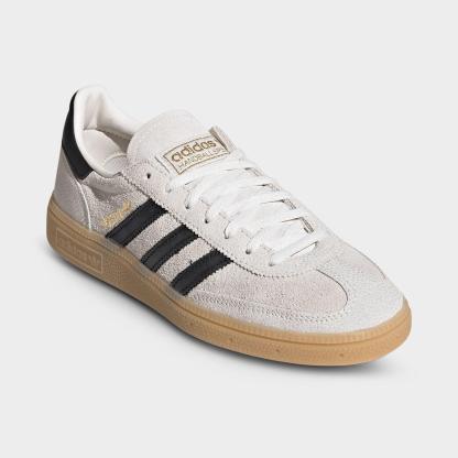 Women's adidas Originals Handball Spezial Casual Shoes - Part 4 - Cloud White/Core Black/Gold Metallic - Both shoes facing left