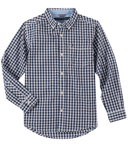 Tommy Hilfiger Boys' 8-20 Baxter Gingham Button-Down Shirt - Flag Blue