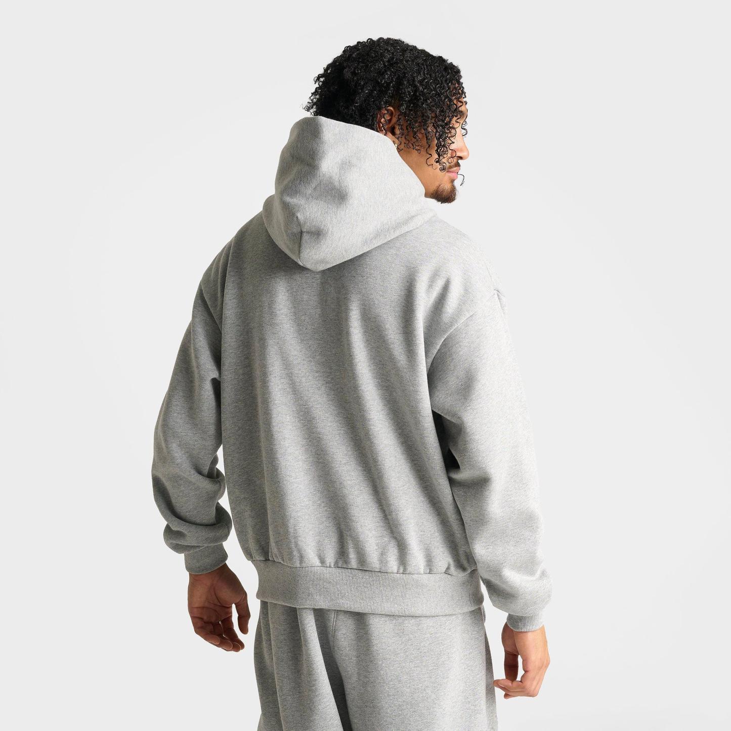 Men's Nithtke Solo Swoosh Pullover Hoodie - Dark Grey Heather/Sail
