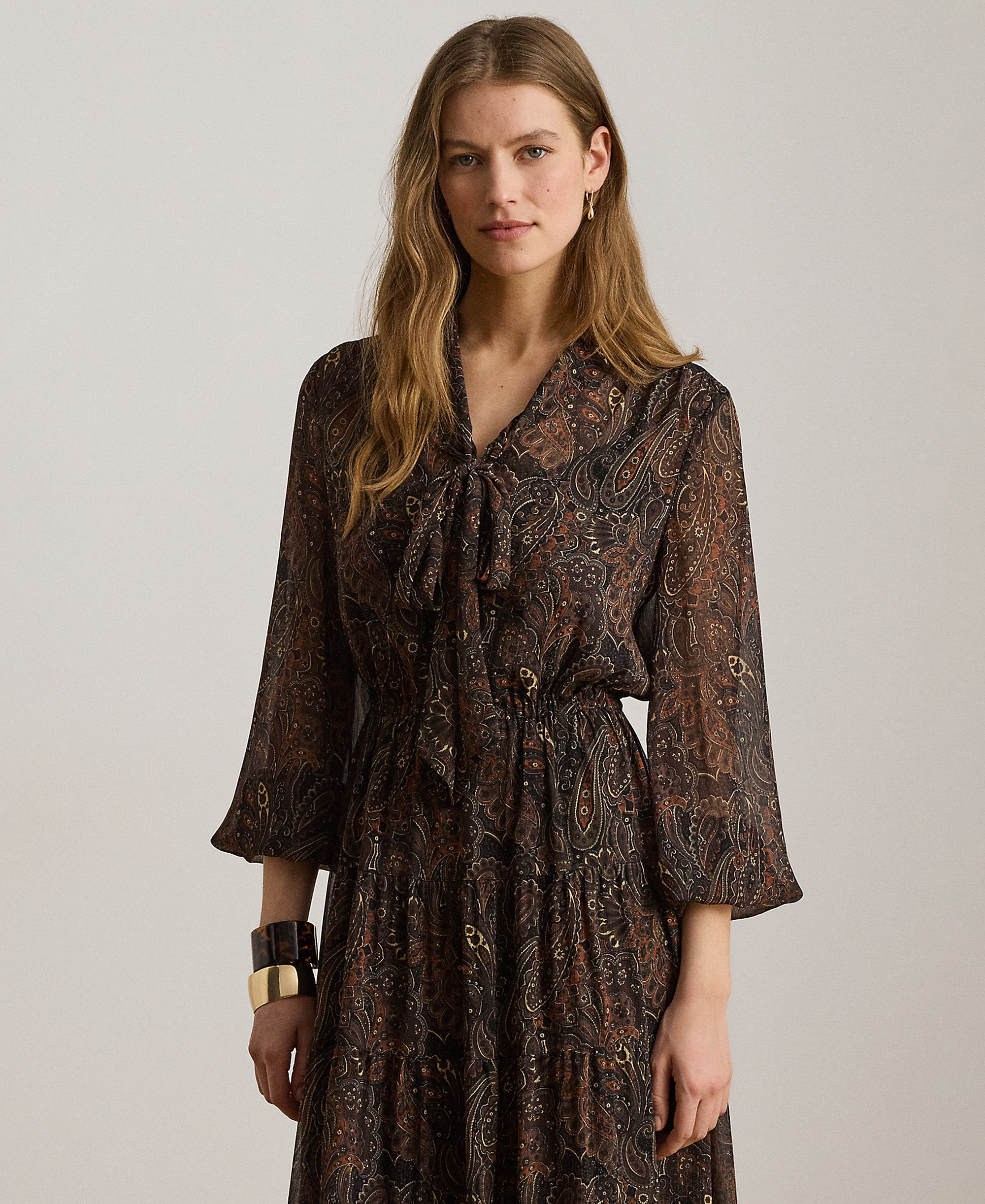 Lauren Ralph Lauren Women's Long-Sleeve Flare Dress - Black Multi