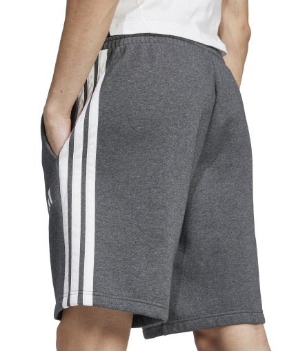 adidas Men's Essential Three Stripes Fleece Shorts - Mgh / Blk