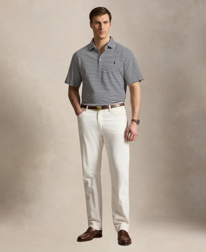 Polo Ralph Lauren Men's Big & Tall Striped Polo Shirt - Refined Navy/White