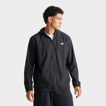 Men's New Balance Performance Full-Zip Woven Jacket - Black/Black - view 1
