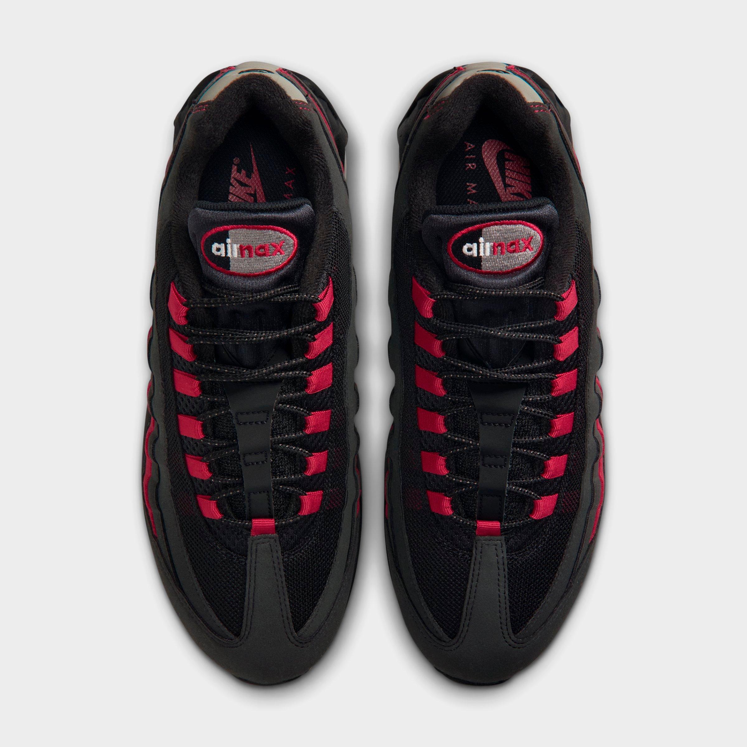 Men's Nithtke Air Max 95 Big Bubble Scorpion Casual Shoes - Part 1 - Black/Team Crimson/Wolf Grey/Black - Top view