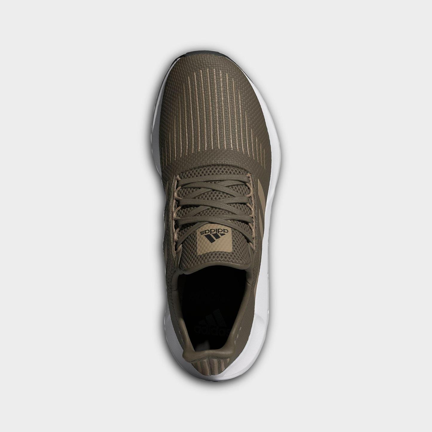 Men's adidas Originals Swift Run 1.0 Casual Shoes - Olive Strata/Blanch Cargo/White - Top view