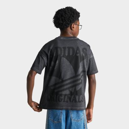 Big Kids' adidas Originals Washed Logo Short-Sleeve T-Shirt - Black