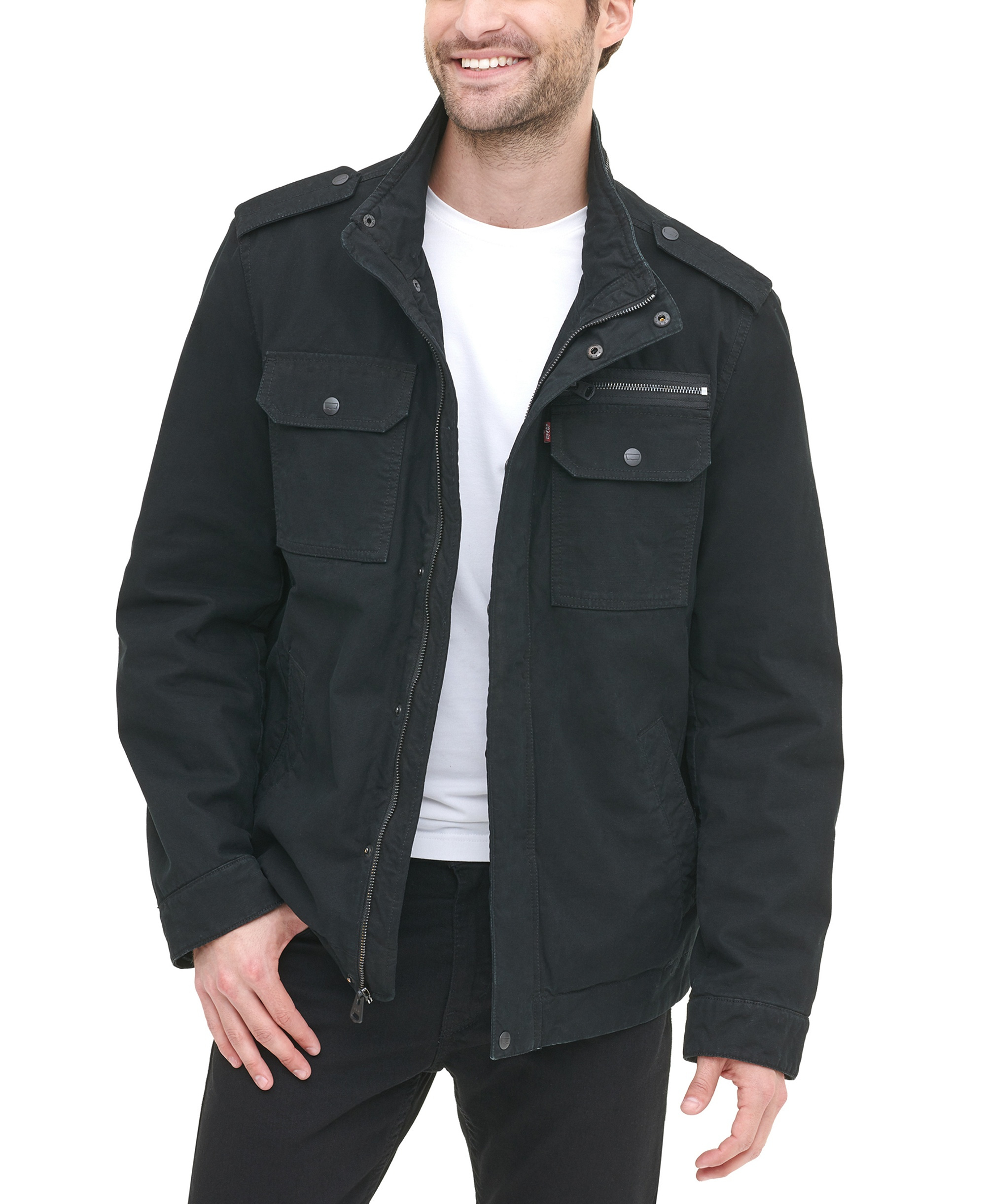 Levi's Men's Cotton Zip-Front Jacket - Black